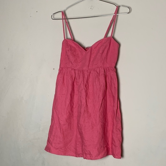 Reformation Martin Linen Dress Pink Size 2 - Picture 2 of 9